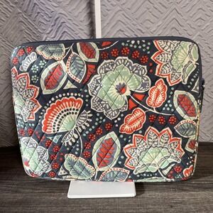 Vera Bradley Nomadic Floral Laptop Tablet Sleeve Quilted Zip Closure 14x11 inch